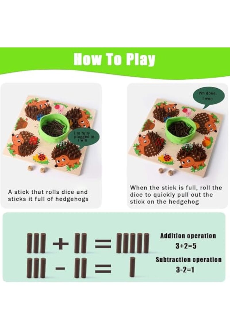 KASTWAVE Montessori Wooden Toys, Hedgehog Board Game for 3+ Year Old, Swashbuckling Kids Games for Family Game Night, Fine Motor Hedgehog Toys for Educational and Competition Perfect Baby and Toddler - Image 3
