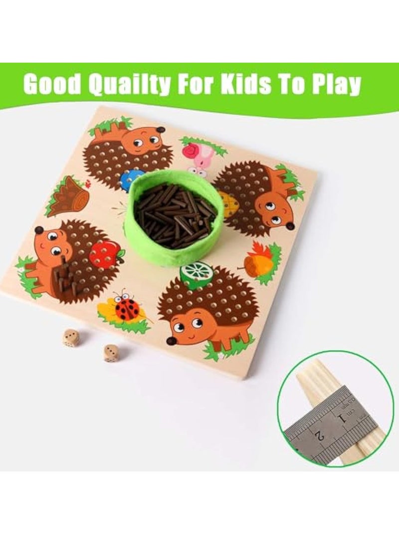 KASTWAVE Montessori Wooden Toys, Hedgehog Board Game for 3+ Year Old, Swashbuckling Kids Games for Family Game Night, Fine Motor Hedgehog Toys for Educational and Competition Perfect Baby and Toddler - Image 5