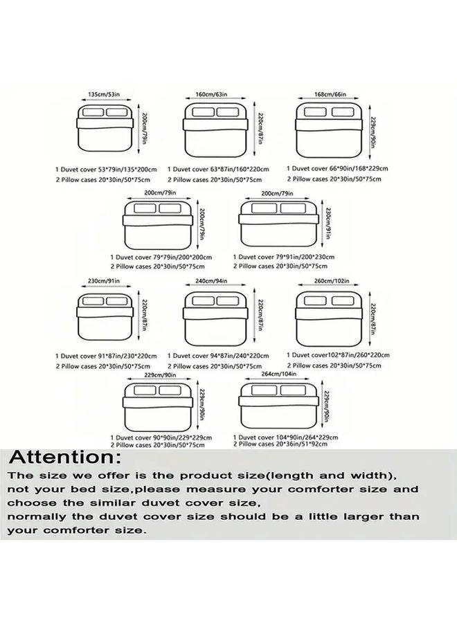 طقم غطاء لحاف مقاس كينغ مطبوع رقميًا متعدد الألوان 3 قطع من أغطية الفراش - Image 4