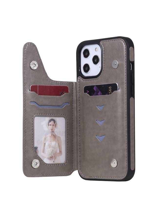 S-TOP Case For iPhone 12 Pro Max Six Cats Embossing Pattern Protective Case with Holder & Card Slots & Photo Frame - Image 4