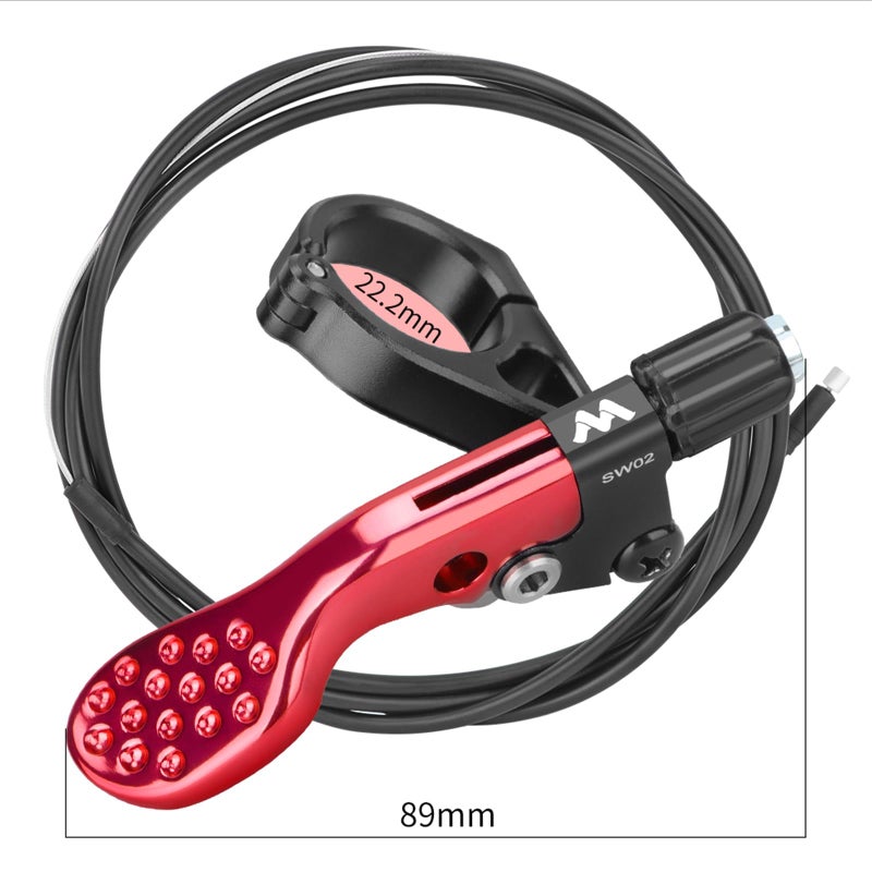 JFOYH Dropper Post Lever for Mountain & Road Bikes, Adjustable Seatpost Remote for 22.2mm Handlebars- Black - Image 3