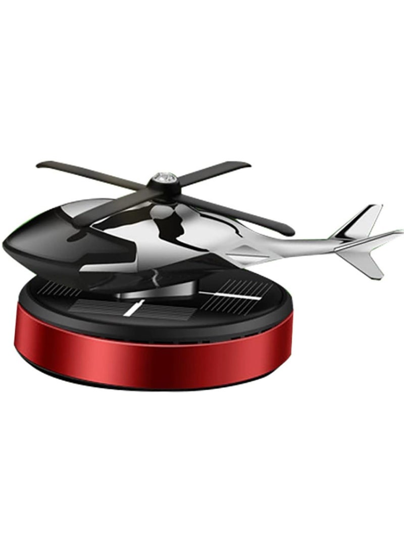 TIGER Al Alloy Solar Powered Rotating Helicopter Shape Car Air Purifier – Stylish Interior Décor for Home & Car, Eco-Friendly Aromatherapy Diffuser & Air Freshener (Red)  - Image 1