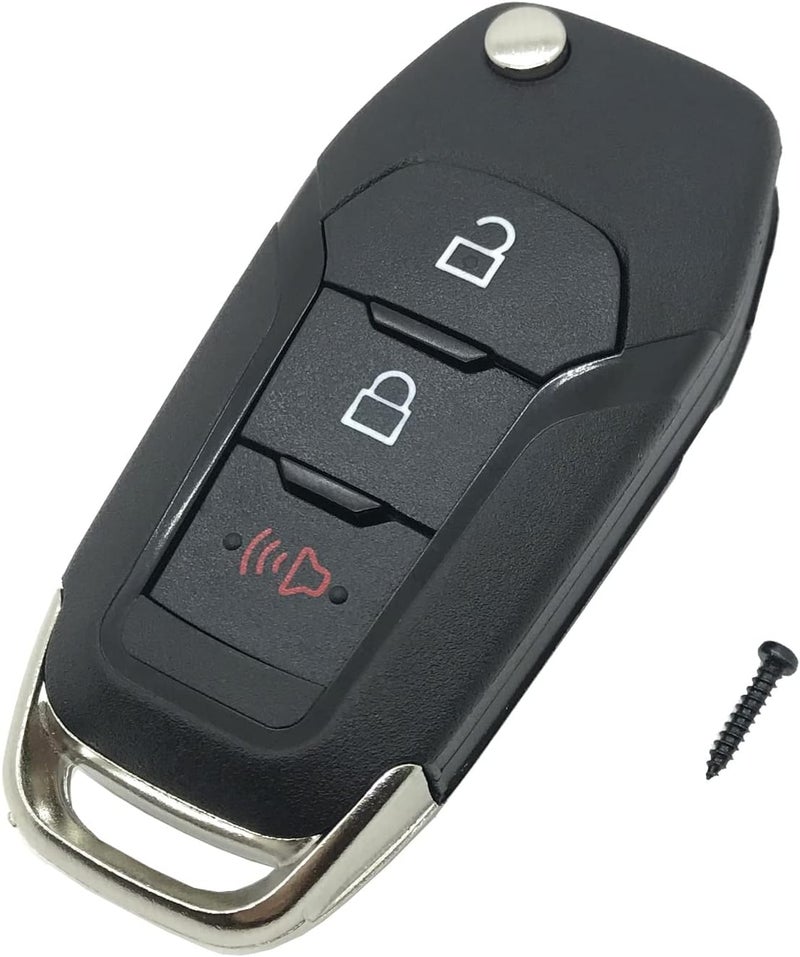 Muxkenper هيكل لوحة مفتاحية قابلة للطي، مناسبة لسيارات فورد F-150، F-250، F-350 للأعوام 2015، 2016، 2017، 2018، 2019، 2020، وطراز Explorer (2016-2020)، بالإضافة إلى طراز F-350 وF-450 (رقم المنتج: N5F-A08TAA)، لغطاء مفتاح السيارة عن بعد بدون مفتاح (يحتوي على 3 أزرار). - Image 2