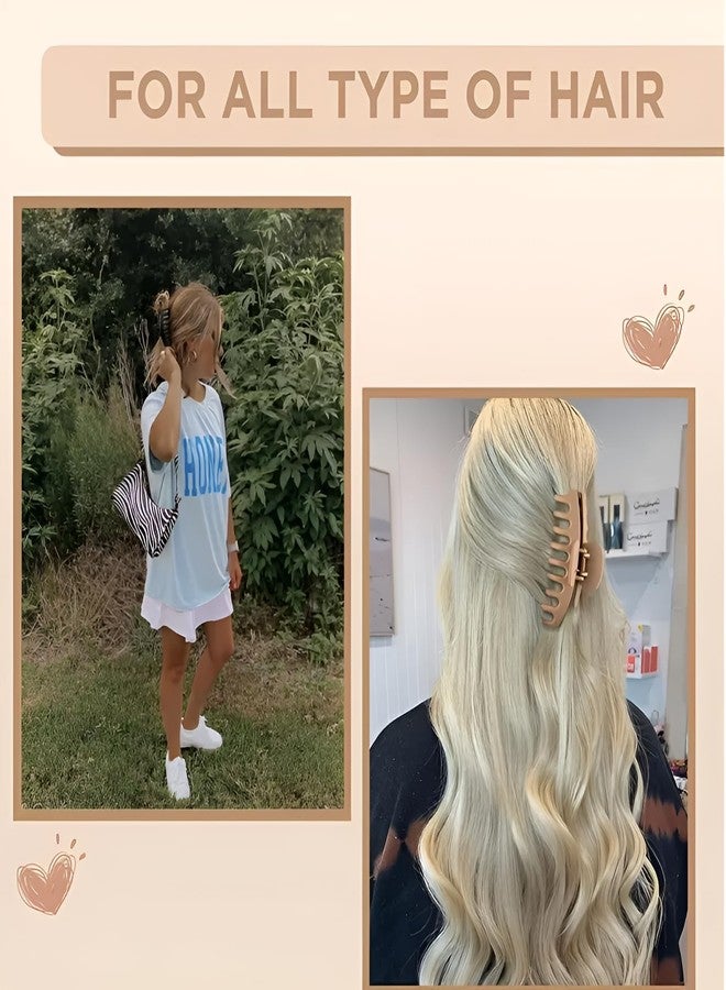 BAKEFY 4pcs Matte Large Hair Claw Clips For Girls, Suitable For Thick Hair, Hair Accessories - Image 3