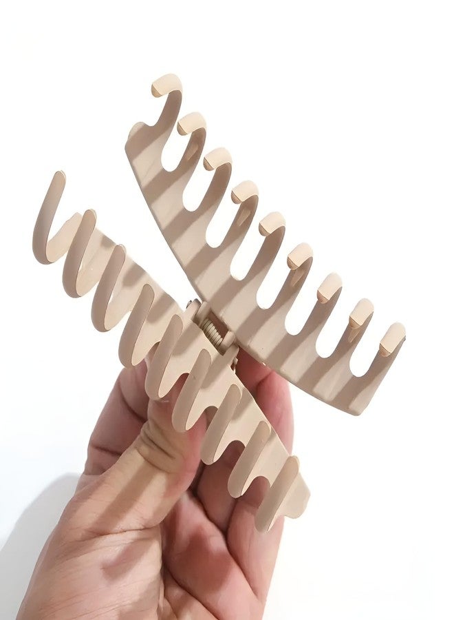 BAKEFY 4pcs Matte Large Hair Claw Clips For Girls, Suitable For Thick Hair, Hair Accessories - Image 4
