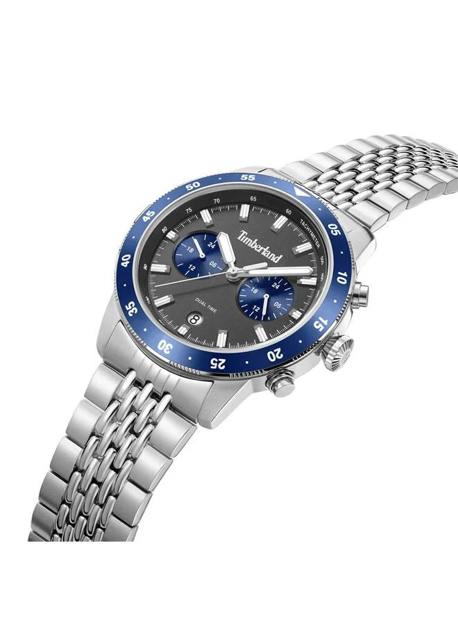 تمبرلاند Parkman Charcoal Dial Stainless Steel Bracelet Multifunction Watch for Men, 44mm