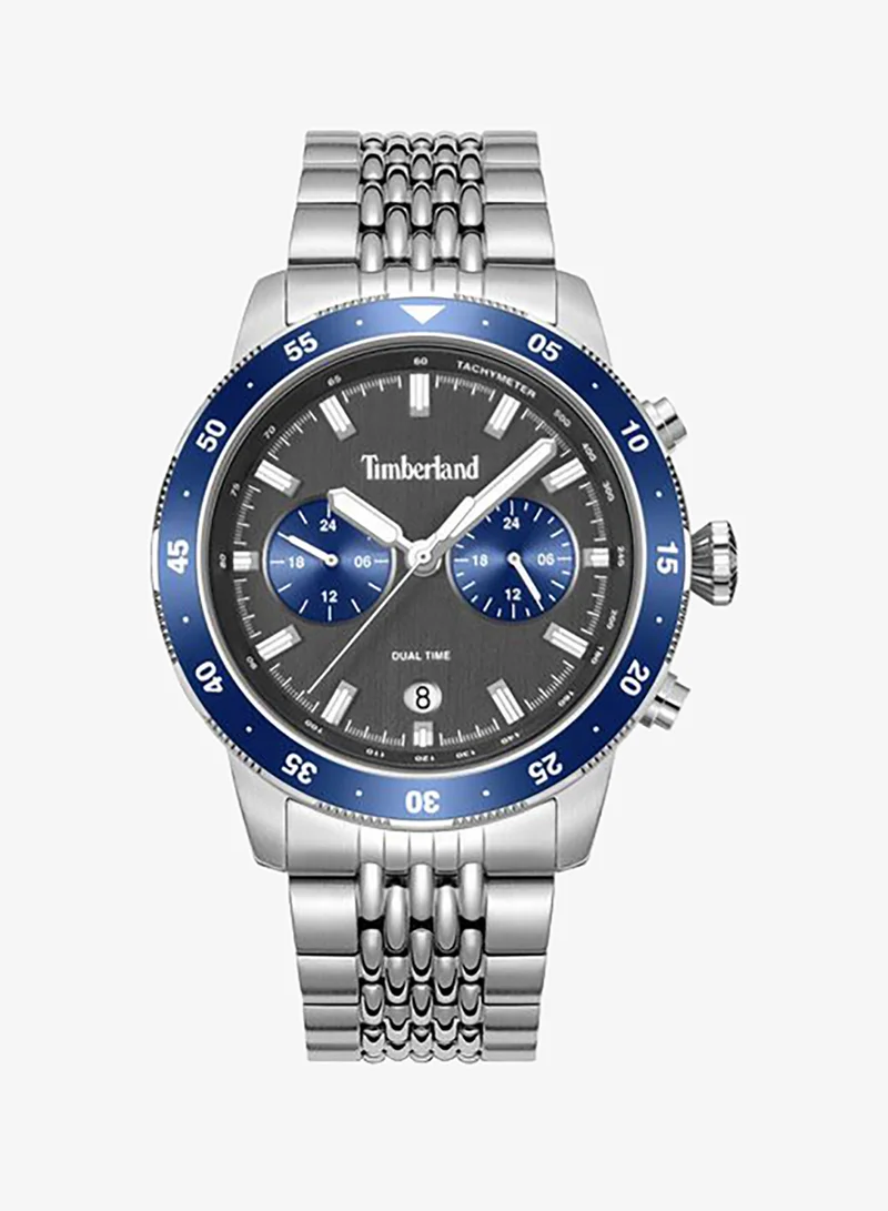 تمبرلاند Parkman Charcoal Dial Stainless Steel Bracelet Multifunction Watch for Men, 44mm