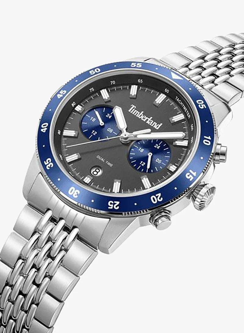 تمبرلاند Parkman Charcoal Dial Stainless Steel Bracelet Multifunction Watch for Men, 44mm