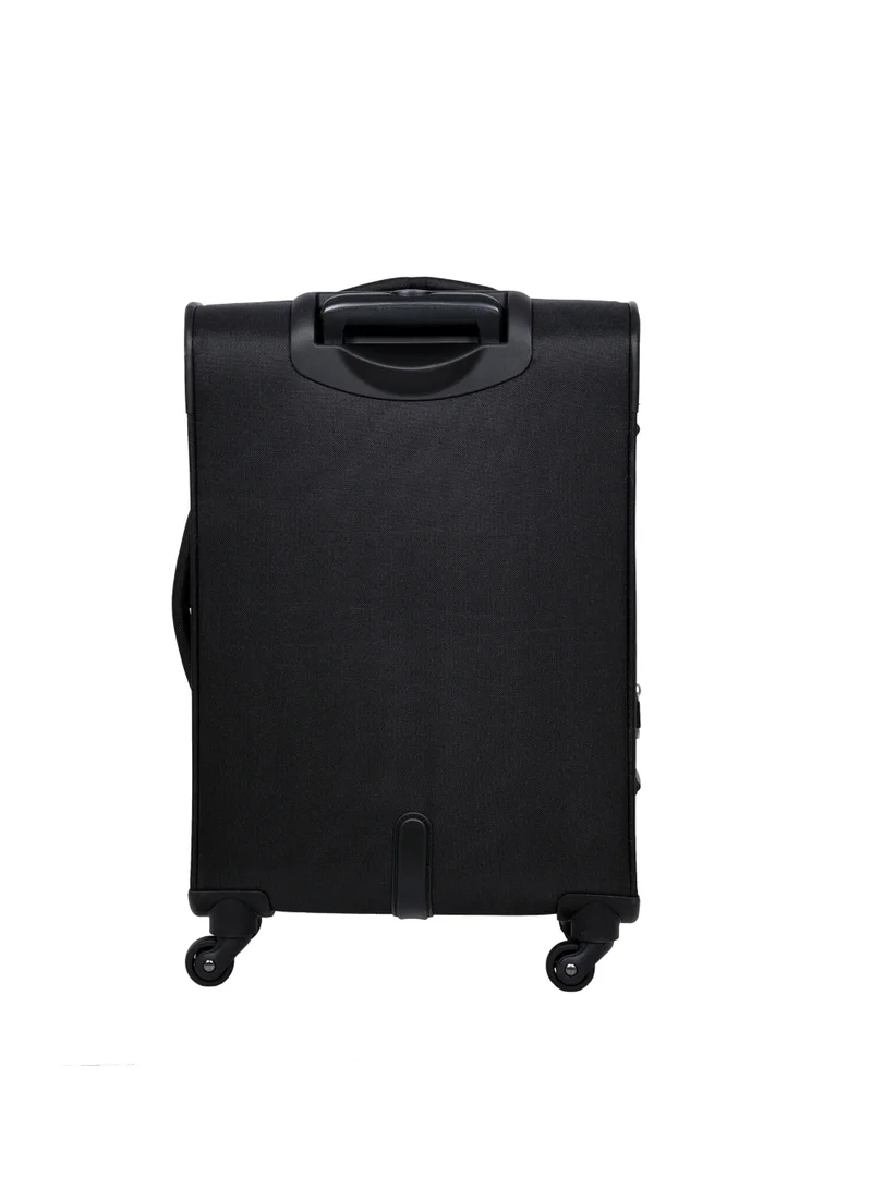 امريكان توريستر Jamaica Suitcase, Cabin Size 58 cm, 4 Spinner Wheels, Soft Top, 100% Polyester, Black|TSA Combination Lock|Expandable|Front Pocket Storage Compartment|Corner Guard|Retractable Aluminum Handle - 3 Years International Warranty