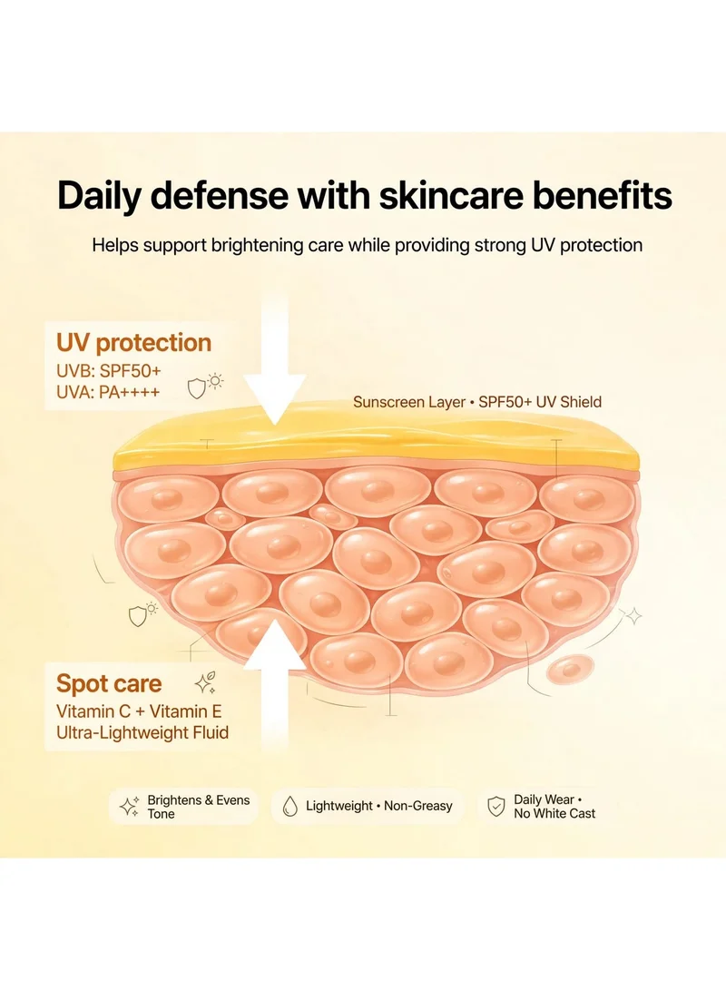 Lumorra  Lumorra SPF 50+ Sunscreen with Vitamin C + E, PA++++, Ultra-Lightweight Fluid, Water & Sweat Resistant, No White Cast, 50ml  | Best Price UAE