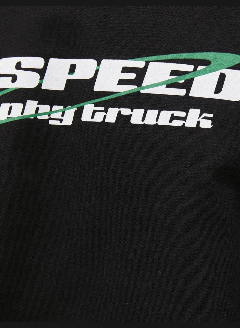 كوتون Printed T-Shirt Race Themed Crew Neck Short Sleeve Cotton