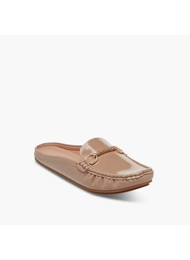 لو كونفورت Women's Slip-On Mules with Metal Accent