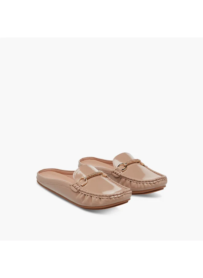 لو كونفورت Women's Slip-On Mules with Metal Accent