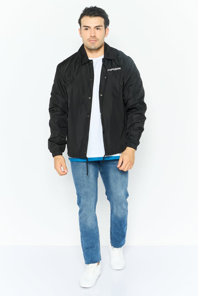 GOOD FOR NOTHING Men Graphic Print Windbreaker Jacket, Black - Image 4