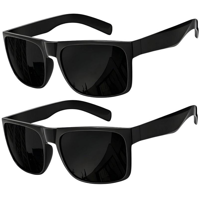 grinderPUNCH XL Sunglasses for Men Big Heads Wide Extra Wide Polarized UV400 Driving Fishing Sunglasses Large Fit Mens Shades 2PK GlossBlack XLarge - Image 2