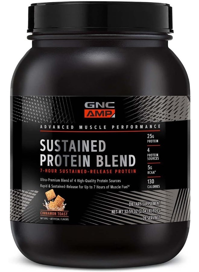 GNC AMP Sustained Protein Blend Cinnamon Toast, 28 Servings, Protein Powder For Muscle Fuel*  - Image 1