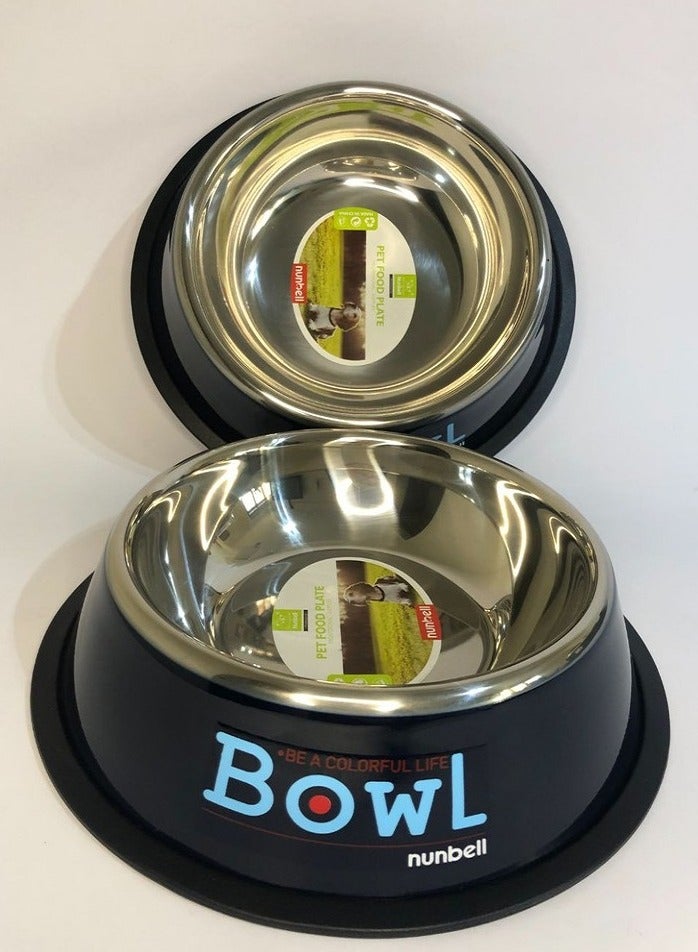 وعاء نونبيل أسود متوسط للحيوانات الأليفة 15 سم