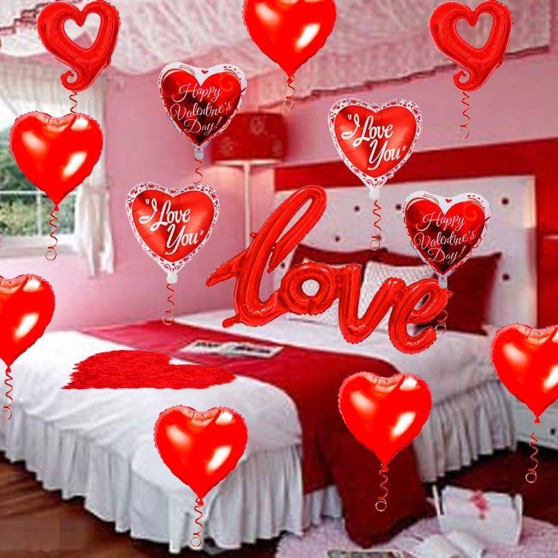Asonlye Red Heart Foil Balloons for Valentine's Day, Wedding, Engagement Party Decoration - Love Shaped Balloons - Image 4