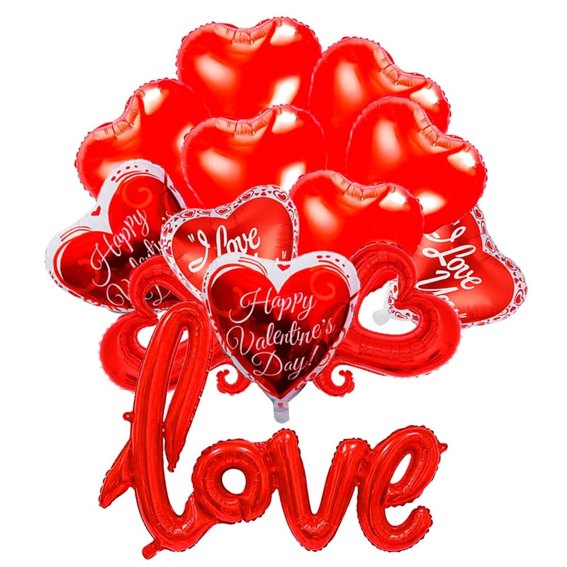Asonlye Red Heart Foil Balloons for Valentine's Day, Wedding, Engagement Party Decoration - Love Shaped Balloons - Image 1