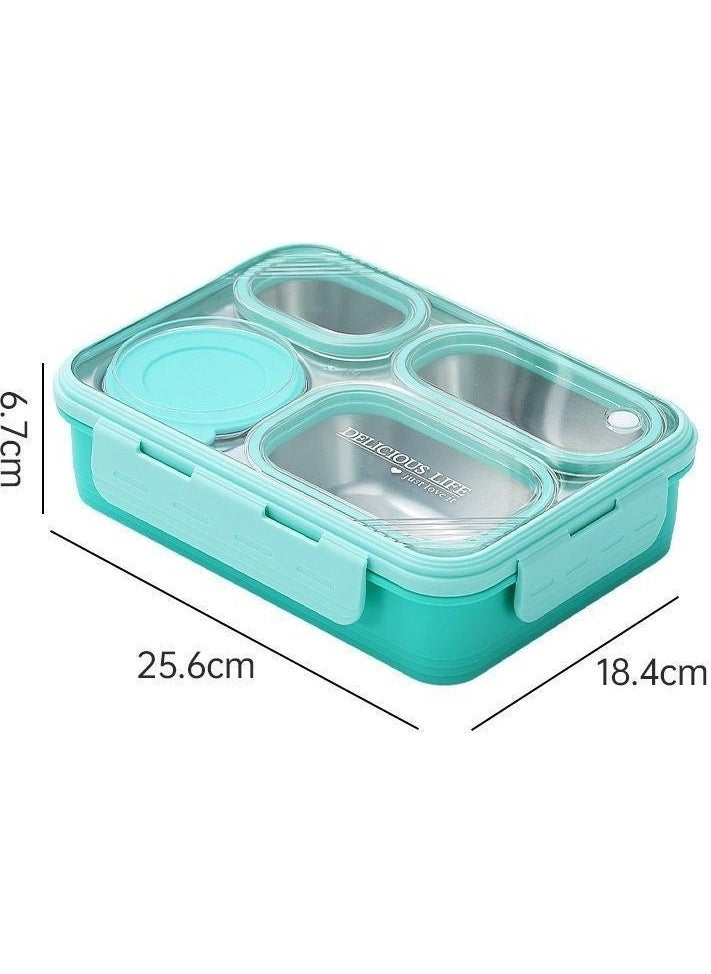 Weather Forecast 304 Steel Green 950 ml 4 Compartment Student Office Food Container Lunch Box  - Image 5
