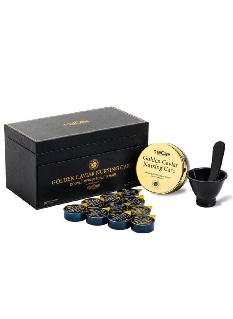 Maxcare - Maxcare Golden Caviar Double Scalp Repair Treatment | Intensive Scalp & Hair Care | No-Steaming Required | Anti-Aging & Nourishing Formula - Image 1