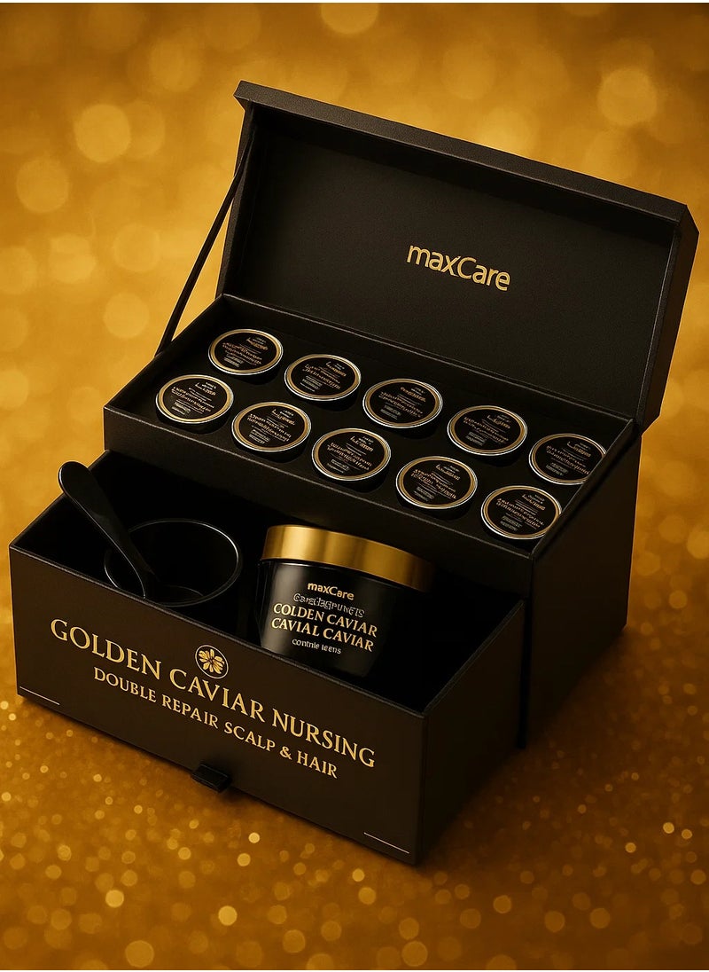 Maxcare - Maxcare Golden Caviar Double Scalp Repair Treatment | Intensive Scalp & Hair Care | No-Steaming Required | Anti-Aging & Nourishing Formula - Image 1