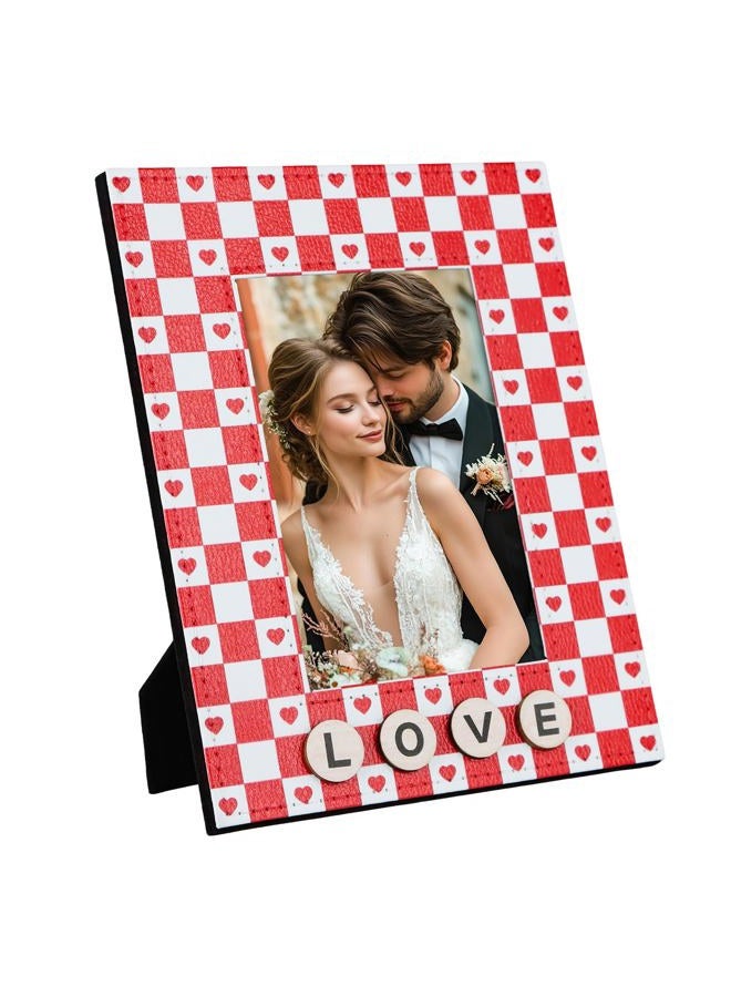 PETCEE Love Picture Frame for Couples - Valentines Day Picture Frame Unique Gift Red and White Heart Design Romantic Valentine's Day Gifts for Him Her Wedding Anniversary Birthday Family Decorations - Image 1
