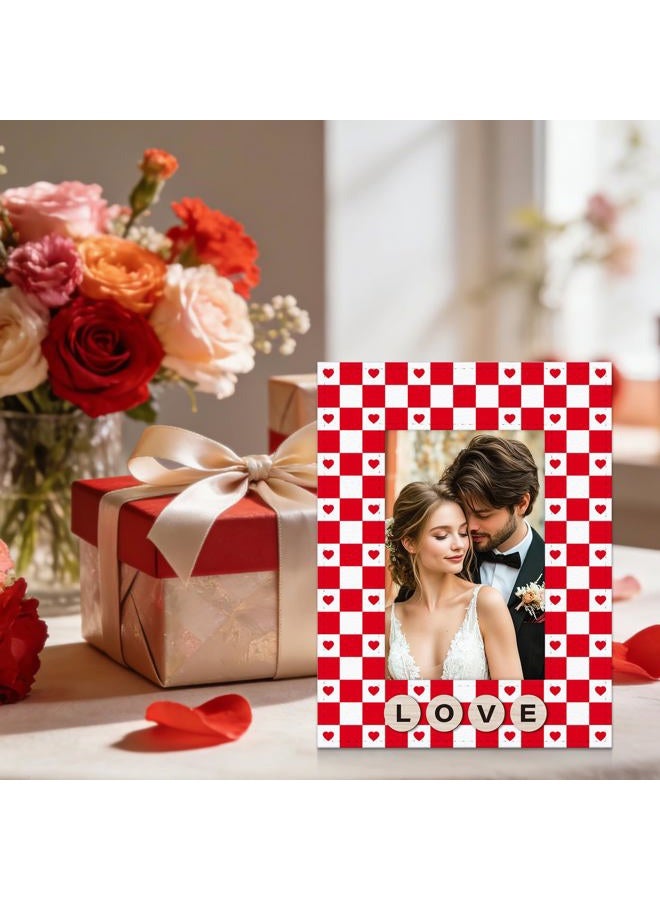 PETCEE Love Picture Frame for Couples - Valentines Day Picture Frame Unique Gift Red and White Heart Design Romantic Valentine's Day Gifts for Him Her Wedding Anniversary Birthday Family Decorations - Image 3