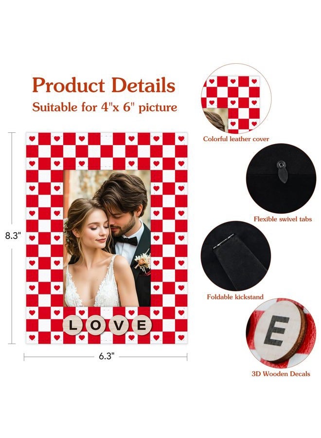 PETCEE Love Picture Frame for Couples - Valentines Day Picture Frame Unique Gift Red and White Heart Design Romantic Valentine's Day Gifts for Him Her Wedding Anniversary Birthday Family Decorations - Image 2