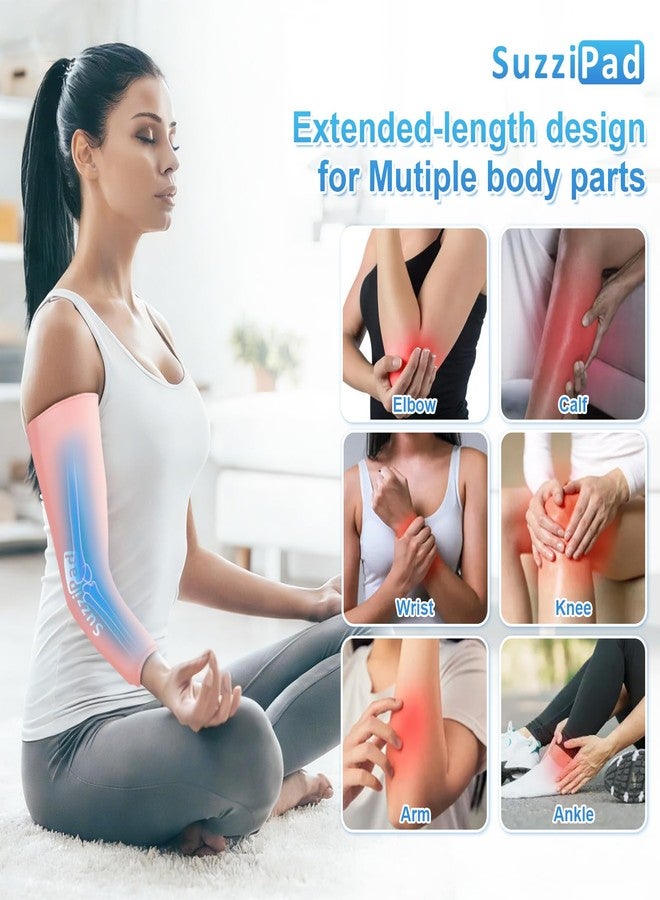 Suzzipad 2 Pack Extended-Length Elbow Ice Pack for Pitchers, Flexible Arm ice Pack Sleeve, 360° Reusable Gel Wrap for Upper Arm, Wrist, Shin Splint, Tendonitis and Golfers Relief, Pink, Medium - Image 2