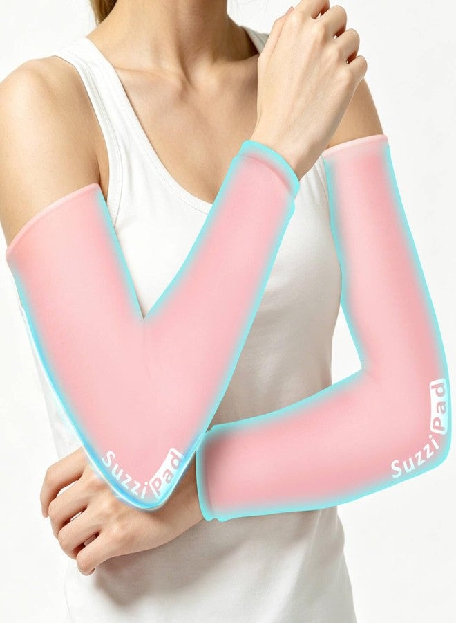 Suzzipad 2 Pack Extended-Length Elbow Ice Pack for Pitchers, Flexible Arm ice Pack Sleeve, 360° Reusable Gel Wrap for Upper Arm, Wrist, Shin Splint, Tendonitis and Golfers Relief, Pink, Medium - Image 1
