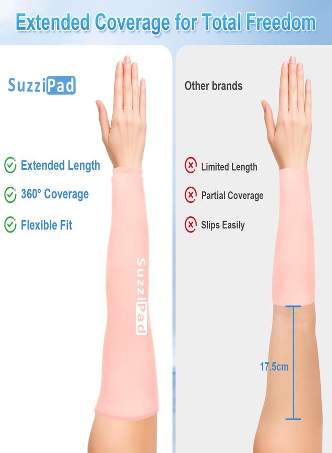 Suzzipad 2 Pack Extended-Length Elbow Ice Pack for Pitchers, Flexible Arm ice Pack Sleeve, 360° Reusable Gel Wrap for Upper Arm, Wrist, Shin Splint, Tendonitis and Golfers Relief, Pink, Medium - Image 4