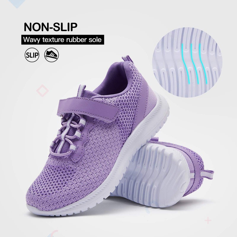 RUNSIDE Kids Shoes, Boys Girls Sneakers Lightweight Athletic Walking/Running Tennis Shoes, Size 12 Little Kid, Purple - Image 4
