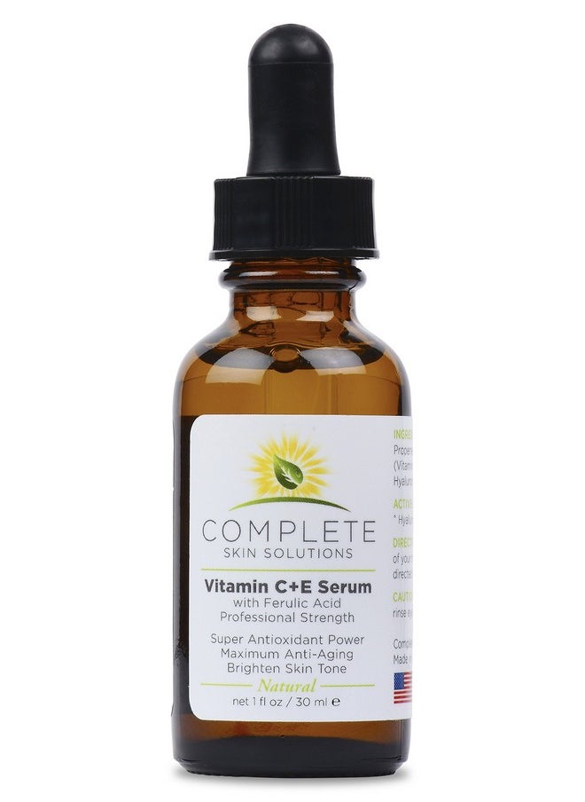 Complete Skin Solutions - Natural Vitamin Ce Serum 1 Oz With Ferulic Hyaluronic Acid Vitamin C 15% Wrinkles Antiaging Photo Protection On The Skin'S Surface Made In Usa - Image 1