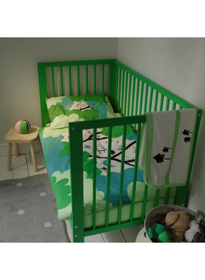 erorex 3-piece bedlinen set for cot, green/turquoise, 60x120 cm  - Image 2