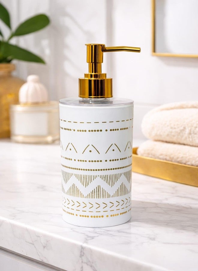 LAGET® 300ml Soap Dispenser Handwash Dispenser Premium Bottle with Gold Pump | Liquid Soap Dispenser for Wash Basin, Kitchen Sink & Bathroom Accessories Pack of -1 (White Gold ine) - Image 1