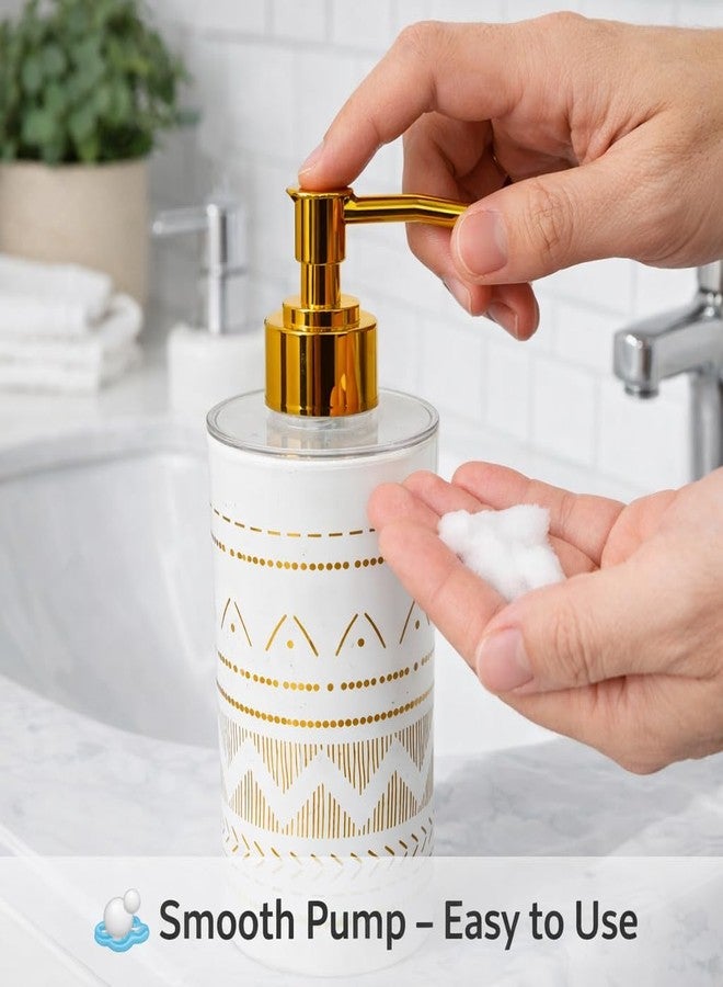 LAGET® 300ml Soap Dispenser Handwash Dispenser Premium Bottle with Gold Pump | Liquid Soap Dispenser for Wash Basin, Kitchen Sink & Bathroom Accessories Pack of -1 (White Gold ine) - Image 3
