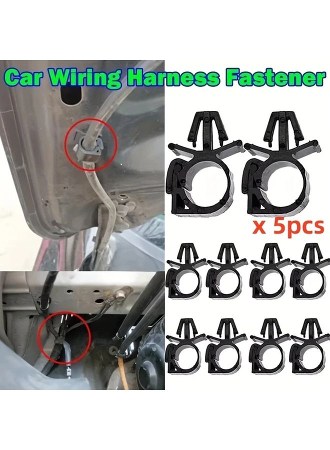 5 قطع مشبك تثبيت أسلاك سيارة أسود، مشبك تثبيت وتوجيه حزمة الأسلاك، مشبك أنبوب مموج، رباط كابلات - Image 5
