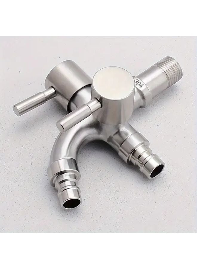1pc Heavy Duty Stainless Steel Dual Head Faucet Hot Cold Water Control G1 2 Thread - Image 5
