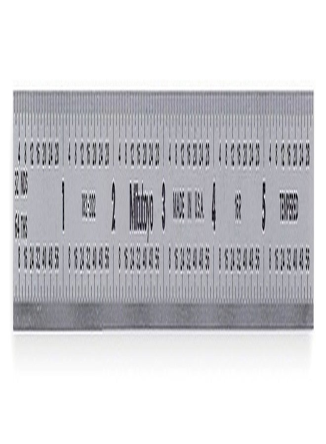 Mitutoyo 182-202, Steel Rule, 6" (16R), (1/32, 1/64", 1/50", 1/100"), 1/64" Thick X 1/2" Wide, Satin Chrome Finish Tempered Stainless Steel