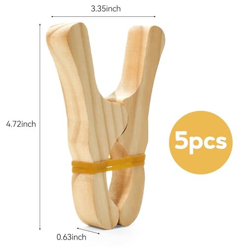 Nufiwra 5 Pcs Wooden Play Clips Set for Kids Montessori and Waldorf Fort Building Clips Handmade Wooden Clips for Play Silk Blanket Construction - Image 5