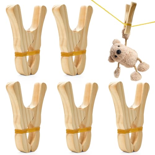Nufiwra 5 Pcs Wooden Play Clips Set for Kids Montessori and Waldorf Fort Building Clips Handmade Wooden Clips for Play Silk Blanket Construction - Image 1