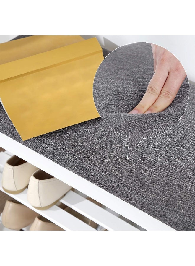 سونمجز مقعد أحذية من الخيزران من SONGMICS، منظم أحذية بثلاث طبقات للمدخل وغرفة المعيشة، مقعد يتحمل حتى 136.1 كجم، 30.2 × 71.9 × 48.8 سم، أبيض سحابي ورمادي أردوازي - Image 5