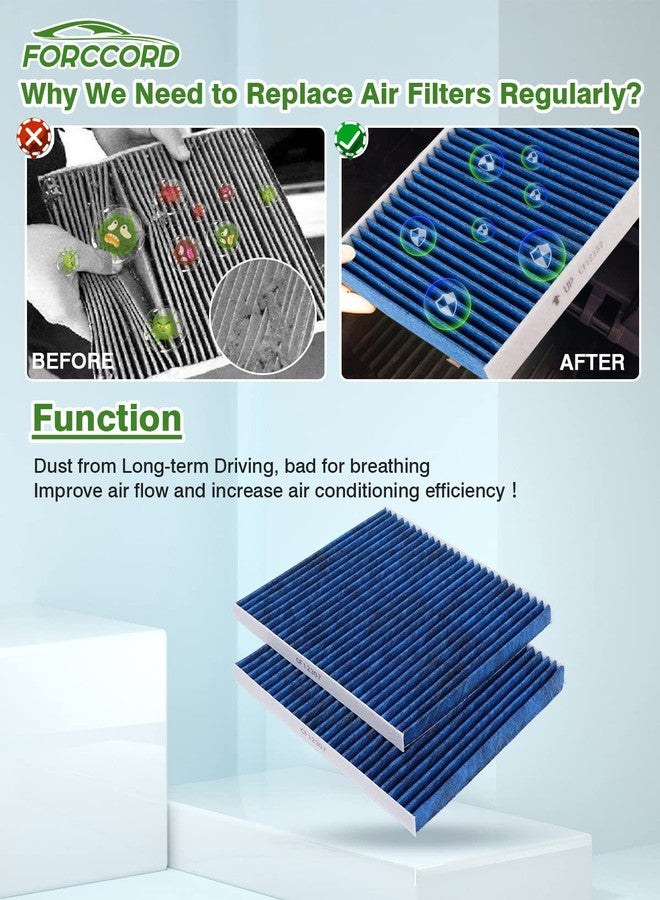 Forccord 2-Pack HEPA Cabin Air Filter Fits for Hyundai/KIA CAPTIVA SPORT EQUINOX TERRAIN Vue Santa Fe Sedona Activated Carbon Cabin Filter Replacement CF11819 CP819 Car Accessories - Image 5