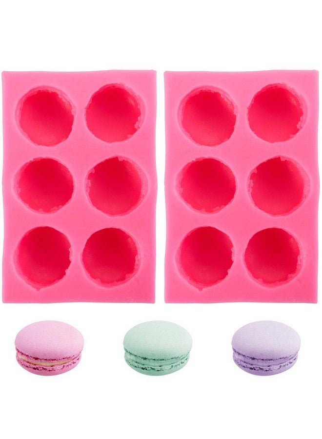 هيدوم 2 حزمة 6 تجويف 3D معكرون قالب سيليكون معكرون همبرغر قوالب الخبز مثالية لشمعة الكعك كعكة / كب كيك تزيين الصابون الصغير قنبلة الاستحمام - Image 1