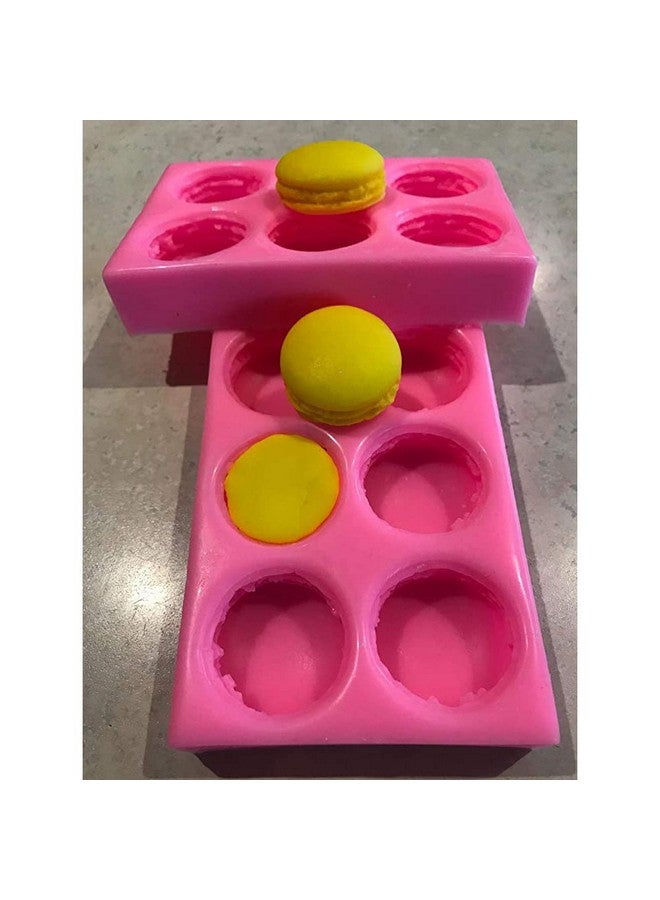 هيدوم 2 حزمة 6 تجويف 3D معكرون قالب سيليكون معكرون همبرغر قوالب الخبز مثالية لشمعة الكعك كعكة / كب كيك تزيين الصابون الصغير قنبلة الاستحمام - Image 4