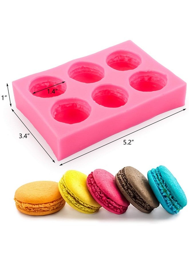 هيدوم 2 حزمة 6 تجويف 3D معكرون قالب سيليكون معكرون همبرغر قوالب الخبز مثالية لشمعة الكعك كعكة / كب كيك تزيين الصابون الصغير قنبلة الاستحمام - Image 3