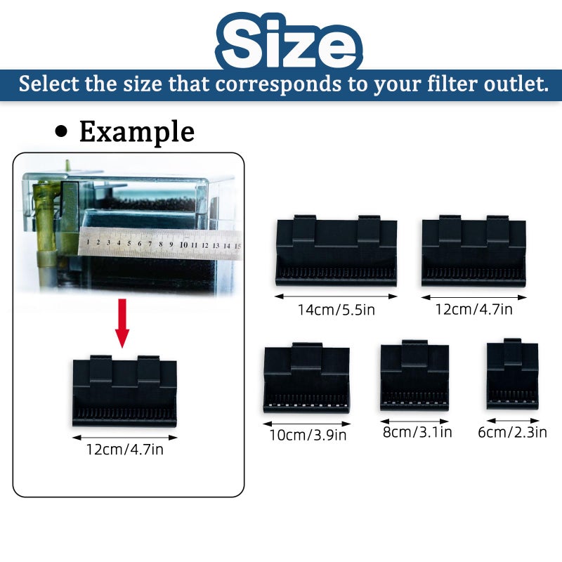 HOZOE Aquarium Filter Baffle, Fish Tank Accessory, Helps Maintain a Calm Water Surface and Slow Down Water Flow, Fish Tank Filter Flow Controller, Suitable for Most Hang-On-Back Filters. (8 CM) - Image 3