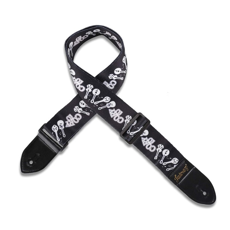 Juarez JRGST200BK Adjustable Guitar Strap For Electric/Acoustic Guitar/Bass - Soft Strap with PU Leather Ends Black - Image 3