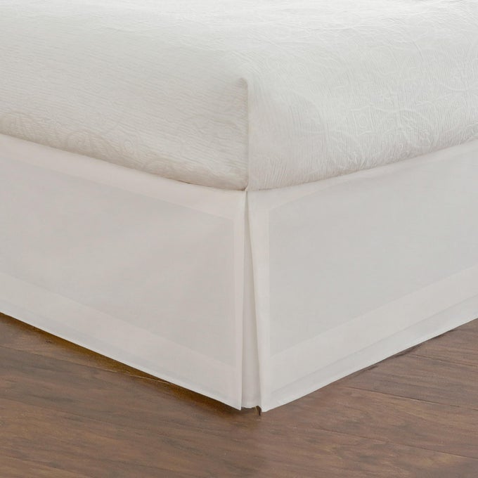 BEDDING TAILORED BEDSKIRT CLASSIC 14 DROP LENGTH PLEATED STYLING FULL WHITE